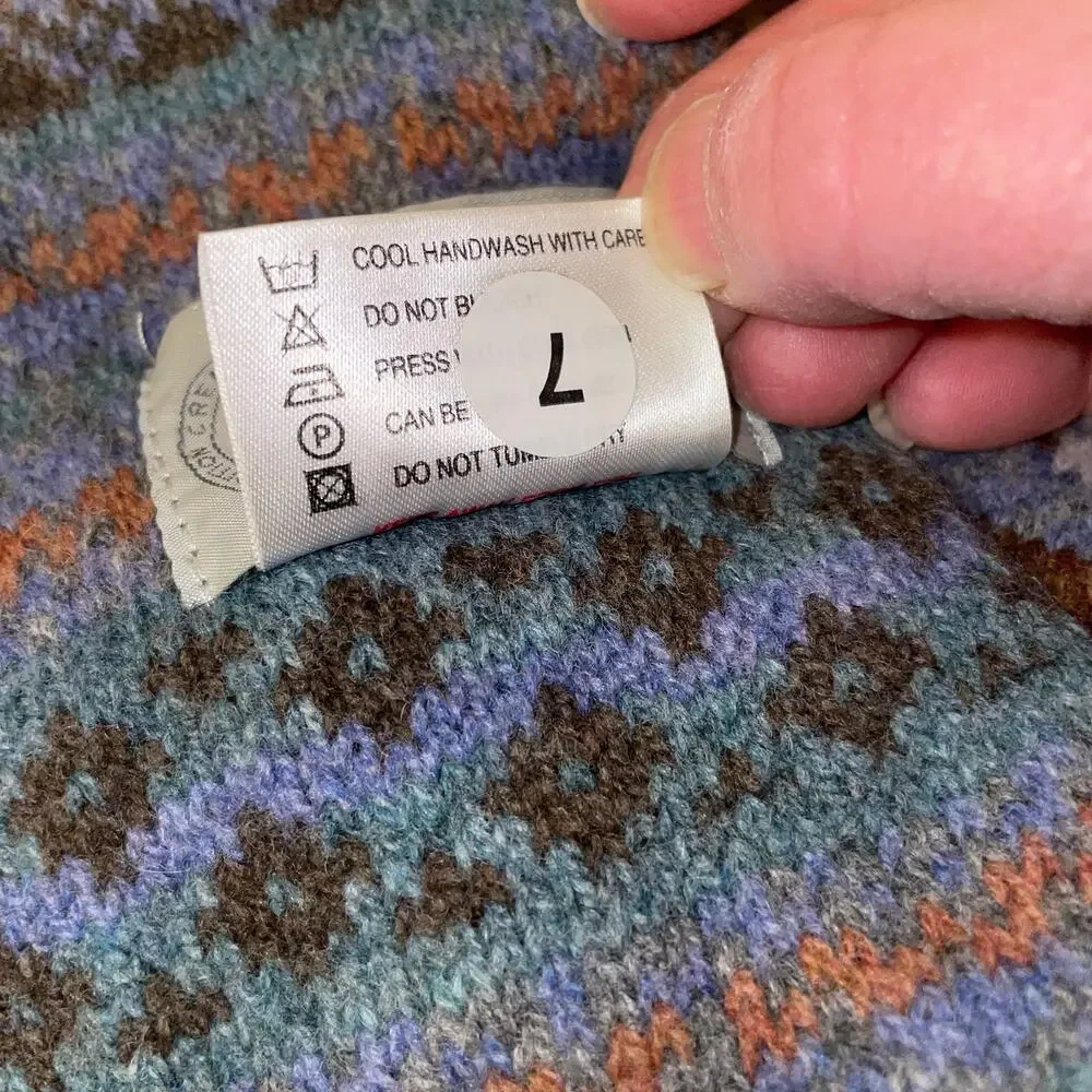 Green Grove Weavers Scarf Scotland Pure New Wool Blue Long Winter Unisex VTG
